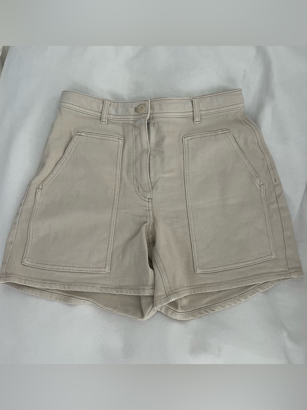 Wilfred Cream High-Rise Patch-Pocket Shorts